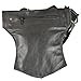 Black Leather Travel Belt, Fanny Pack with Gold Studs and Metal Grommets, for Men & Women, One Size Fits All, Perfect for Burning Man Festivals, and More