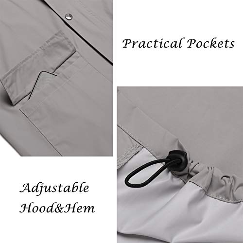 COOFANDY Herren Regenjacke mit Kapuze Wasserdicht Leicht Active Lang Regenmantel – Bild 7