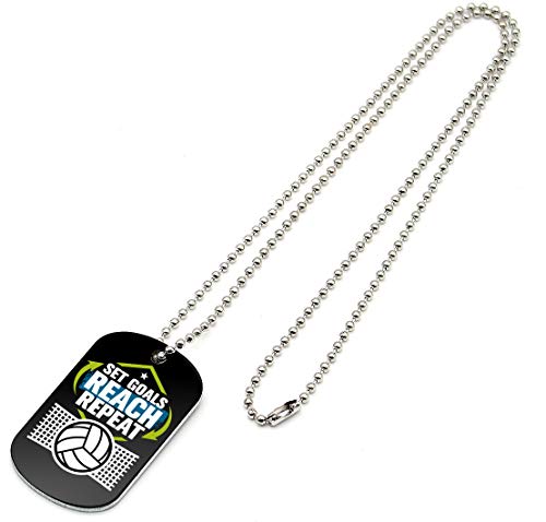 12-Pack-Volleyball-Dog-Tag-Necklaces-with-Motivational-Quotes-Wholesale-Bulk-Volleyball-Gifts-Volleyball-Party-Favors-and-Goodie-Bag-Items-for-Youth-Teen-Boys-Girls-Adult-Men-Women