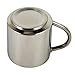 Farnsworth & Lloyd Silver Stainless Steel Double Wall Espresso Cups, XL, Set of 4