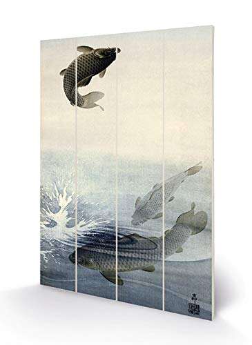 Ohara Koson SW12742A Wood Print 40 x 59 cm (Carpe), Multi-Colour, 40 x 59 x 1.2 cm