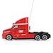 RC Truck 1:20 Scale Battery Operated Big Rig Semi Long Hauler Trailer with Helicopter Detachable Flatbed Transporter Toy Truck with Lights & Sounds, Ideal for Kids, Red