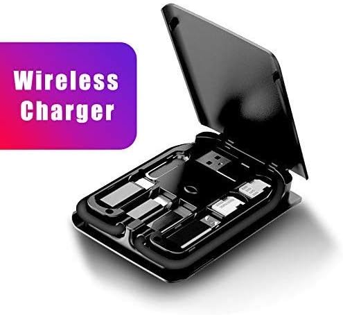 QUEENBACK Multi-function Universal Smart Adaptor Card Storage Box,Travel Electronics Accessories Bag Organiser
