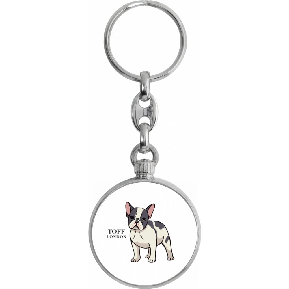 Toff London White French Bulldog Keyring