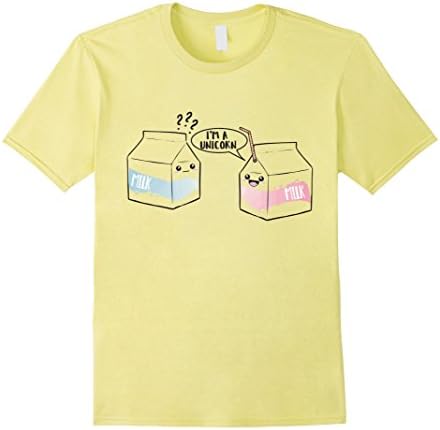 Men's Kawaii Milk Carton T-Shirt - I'm A Unicorn Medium Lemon