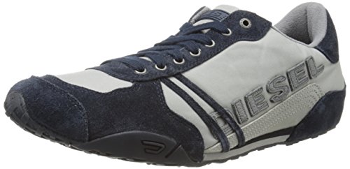 Diesel men s harold solar lace-up sneaker, paloma/blue …