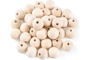 hesmartly 200Pcs 16mm Wood Beads Round Wooden Spacer Beads Unfinished Natural Wood Loose Beads