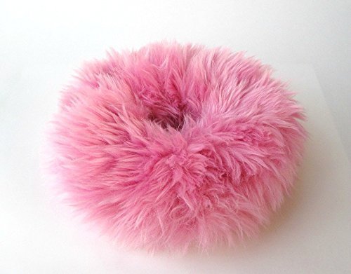 Pink Fur Scrunchie Fuzzy Hair Tie Clueless 90s Large Kawaii