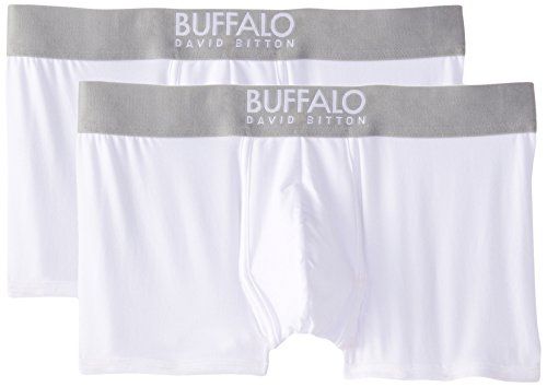 Buffalo David Bitton Men's 2-Pack Microfiber Stretch Trunk, White, Large