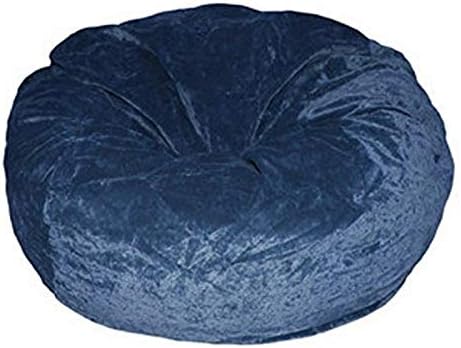 Classic Fully Comfortable & Washable Velvet Bean Bag Cover Without Beans, Navy Blue, 48" x 48" x 34"