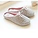 Women Lady's Slip-on Checkered Soft Warm Breathable Cotton Anti-skid Slippers Mules with Lovely Bow Cozy Home Household Footwear Shoes, Christmas Gift