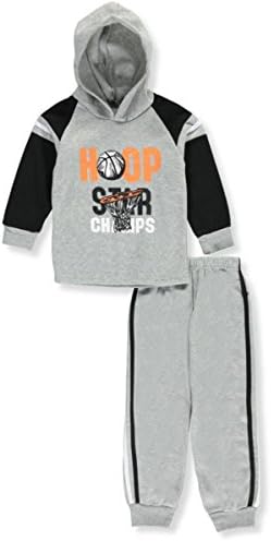 Victory League Little Boys' 2-Piece Fleece Sweatsuit - gray, 4