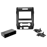 SCOSCHE FD1438B Single or Double DIN Car Stereo In-Dash Install Kit Compatible with 2009 to 2012 Ford F-150 Trucks