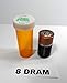Plastic Prescription Vials/Bottles 100 Pack w/Caps 8 Dram Size-NEW