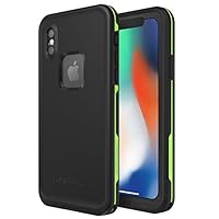 Lifeproof FRĒ SERIES Waterproof Case for iPhone X (ONLY) - Retail Packaging - NIGHT LITE (BLACK/LIME)