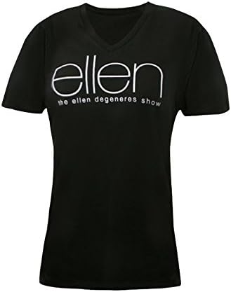 ellen Shop Women's Classic V-Neck T-Shirt Medium Black