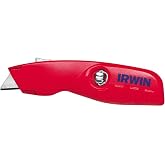 IRWIN Utility Knife, Self-Retracting for Safety (2088600), Red