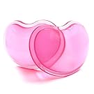 Silicone Gel Keyboard Wrist Rest Mouse Pad Wrist Support Cool Hand Pillow Cushion, Ergonomic, Heart-shaped Translucence (2pcs Pink Pad)