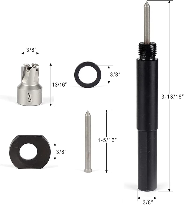 Spot Weld Cutter Set JESTUOUS 5-pack 3/8 Inch HSS Remover Welding Metal Sheet Hole Drilling Bits for Power Hand Drill Tool - - 