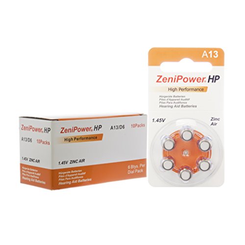 ZeniPower Hearing Aid Batteries Size: 13 (60 Batteries)