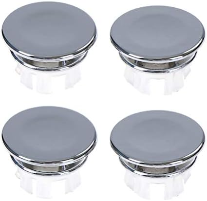LikeThat 4 PCS Round Overflow Cover for Bathroom Basin/Sink Overflow Cover Spare Replacement