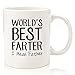 Gifts for Dad, Men - Worlds Best Farter, Father Funny Coffee Mug - Dad Gifts from Daughter, Son - Gag Birthday Gift for Husband - Bday Present Idea from Wife, Kids - Fun Dads Mug, Cup