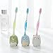 Jaswass Mini Ceramic Toothbrush Holder Set of 4 Cute Animal Design (Dinosaur & Bear), Small Bathroom Storage Organizer for Toothbrush, Cotton Swabs, Toothpicks