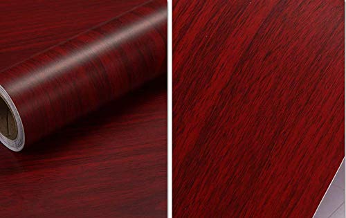Red Maple Wood Grain Furniture Stickers PVC Self Adhesive Wallpaper Cabinets Gloss Film Vinyl Counter Top Decal 15.6''x79''