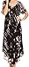 Sakkas Ria Tie Dye Embroidered Cap Sleeve Wide Neck Caftan Dress/Beach Cover Up