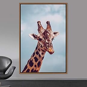 signwin Framed Canvas Wall Art Giraffe Animals Expressive...
