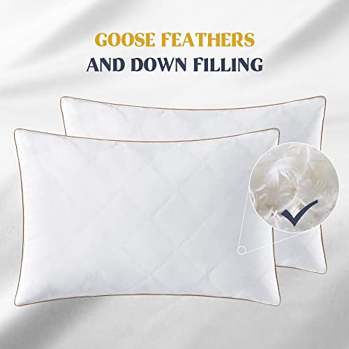Goose Feathers and Down Pillow with Diamond Quilting Breathable