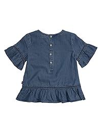 Levi's - Camiseta de manga corta con volantes para niña
