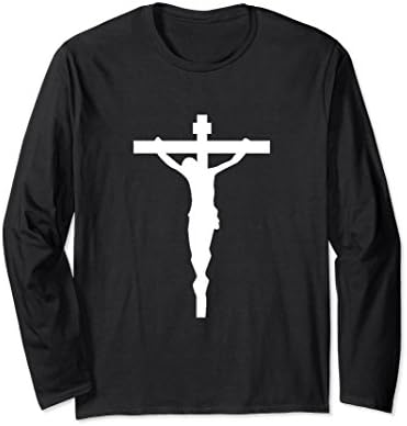 Unisex Black Crucifix T-Shirt Christian Catholic Jesus Cross Small Black