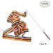 Anleo Ribbon Wand, Rhythmic Gymnastics/Dance Rainbow Silk Streamer with Stick for Kids Art Dancing 118.1 Inches/3M in Length Bright Color, 5PCS Style A/ 5PCS Style B in Random