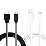 Micro USB Cable, Eversame [2-Pack] 3Ft 1M Soft TPE High Speed USB 2.0 A Male to Micro B Sync and Charging Cord For Android Phone, Samsung Galaxy Note Edge, HTC, PS4 Controller, Nook Color(Black White)