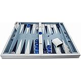 Miko 21" Backgammon Board Game Set (White Lacquer)