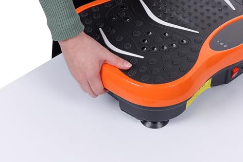 Bio Shaker Maquina de Ejercicio Power Therapy Plataforma Vibratoria con Control Remoto, Ligas de Resistencia, Capacidad 120 kg, Base Antideslizante, Entrenamiento en Casa, Color Negro