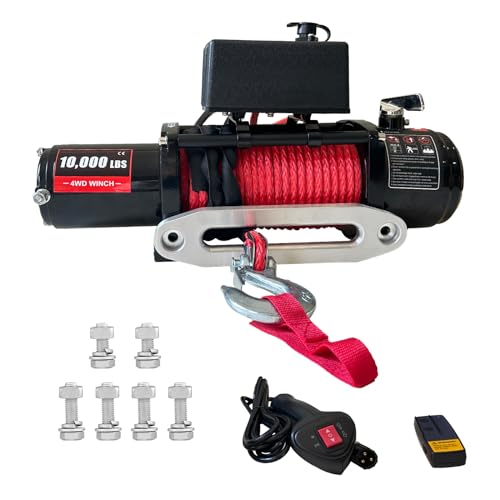 10,000LB Electric Vehicle Winch - 12V Electric Winch with Wireless Remote, 85Ft…