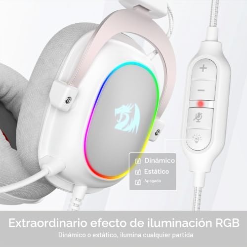 H510 Zeus-X Cascos Cable 7.1 53mm Blanco