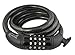 Lumintrail Bike Cable Lock, Self Coiling 12mm Braided Steel Cable Resettable Combination Cable Lock with Included Mounting Bracket (1 or 2 pack)