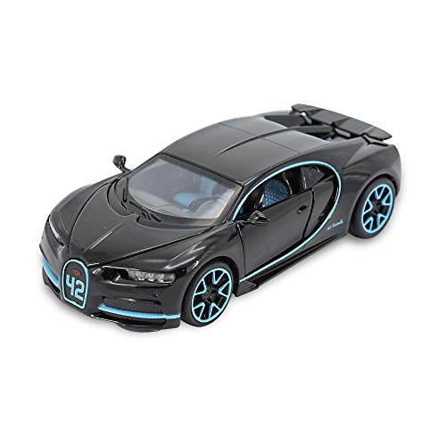 CLEVER BOYS 1:32 Diecast Vehicle Car Model Toy Pull Back with Sound Light for Kids Over 3 Year up. (Black)