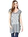 Allegra K Women Letters V Neck Sleeveless Oversize Tunic Top L Dark Grey