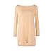 Xuan2Xuan3 Women Side Zipper Long Casual Loose Tunic Knit Pullover Sweater Dress Jumper XL Ivory