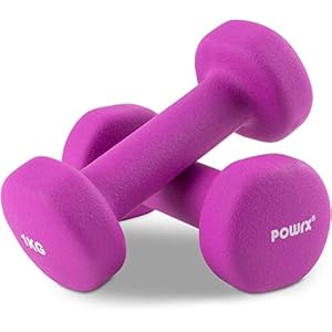 Powrx Dumbbells Neoprene Coated Dumbbell Set,Non Slip Weights 0.5kg – 5kg