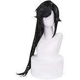 KIRA KIRA Hua Cheng Wig Anime Heaven Official's Blessing Huacheng Cosplay Wig 85cm Long Straight Black Hair for Halloween Cosplay