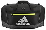 adidas Women's Defender III small duffel Bag, Black/Black Jersey/Semi Solar Yellow, One Size