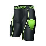 Youper Athletic Supporter, Compression Shorts w/Soft Protective Athletic Cup, Youth & Adult Sizes (Black, Medium)