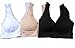 Women Set of 3 Lace Bra White, Nude, Black (XXL, Lace)