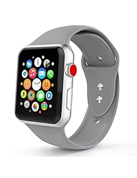 Correa de repuesto ZF Sport compatible con Apple Watch de 1.732 in y 1.575 in, correa de silicona suave compatible con iWatch Sport de 1.496 in y 1.654 in S M M L