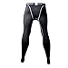 BeneU Sports Compression Running Gym Exercise Lycra Elastic Tight Pants Leggings for Men Male(Size S)